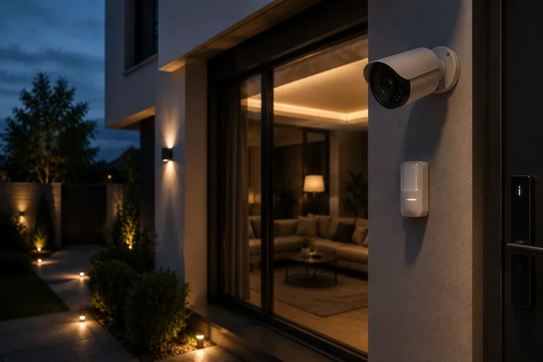 Sistem de securitate Smart Home pentru locuinta cu camera video, senzor de miscare si control inteligent al accesului
